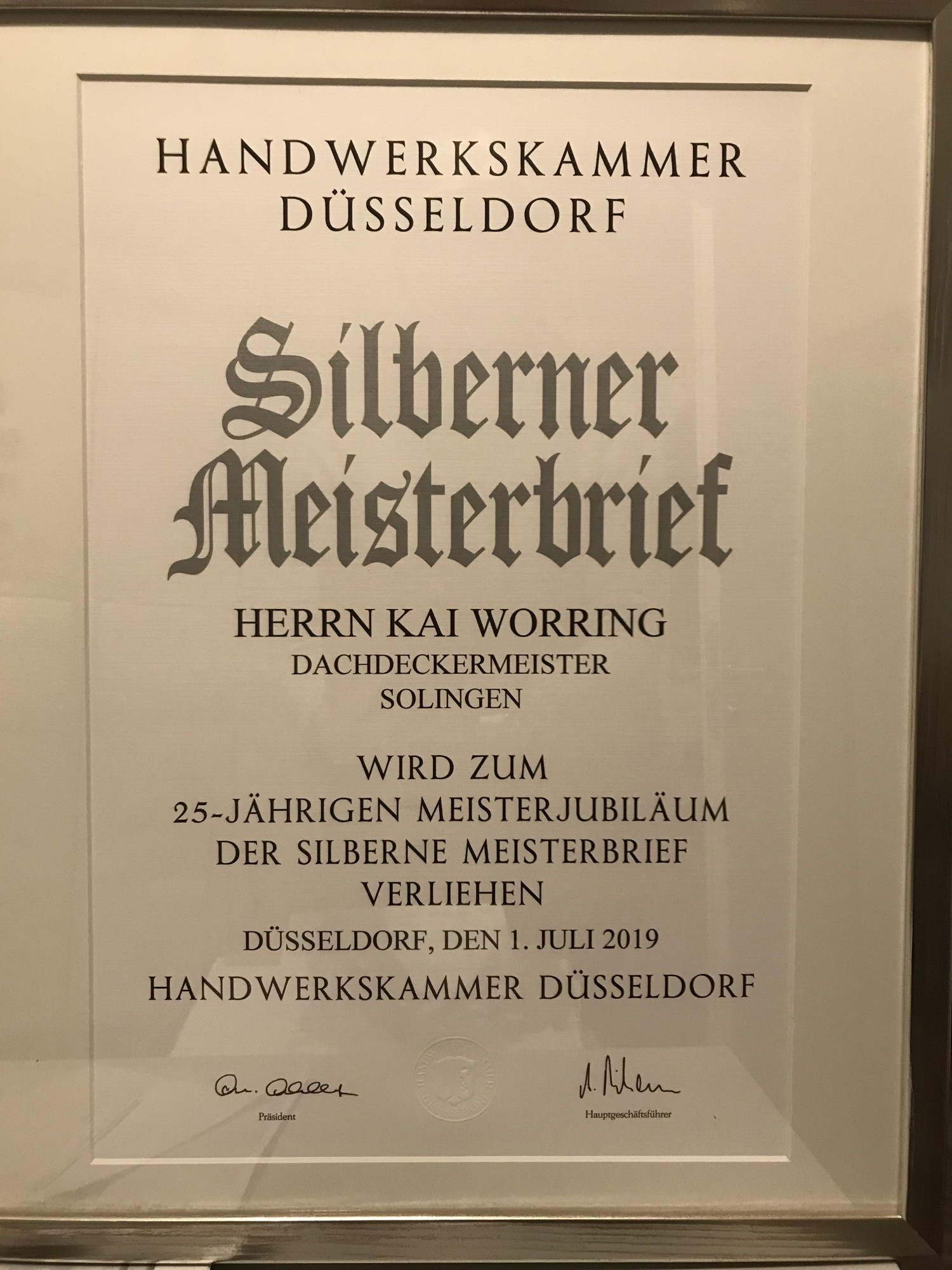 Verleihung Silberner Meisterbrief